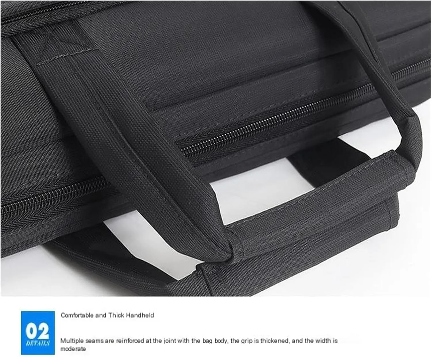 14.6-inch Laptop Black Briefcases, Waterproof Document Bags, Wear-resistant Shoulder & Crossbody Business Meeting Bags