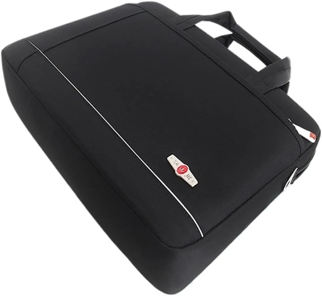 14.6-inch Laptop Black Briefcases, Waterproof Document Bags, Wear-resistant Shoulder & Crossbody Business Meeting Bags