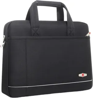 14.6-inch Laptop Black Briefcases, Waterproof Document Bags, Wear-resistant Shoulder & Crossbody Business Meeting Bags