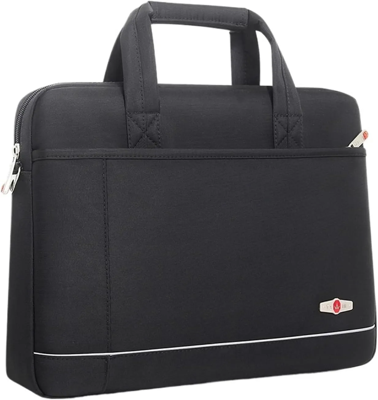 14.6-inch Laptop Black Briefcases, Waterproof Document Bags, Wear-resistant Shoulder & Crossbody Business Meeting Bags
