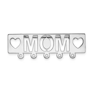 14k White Gold Polished Mom Pin