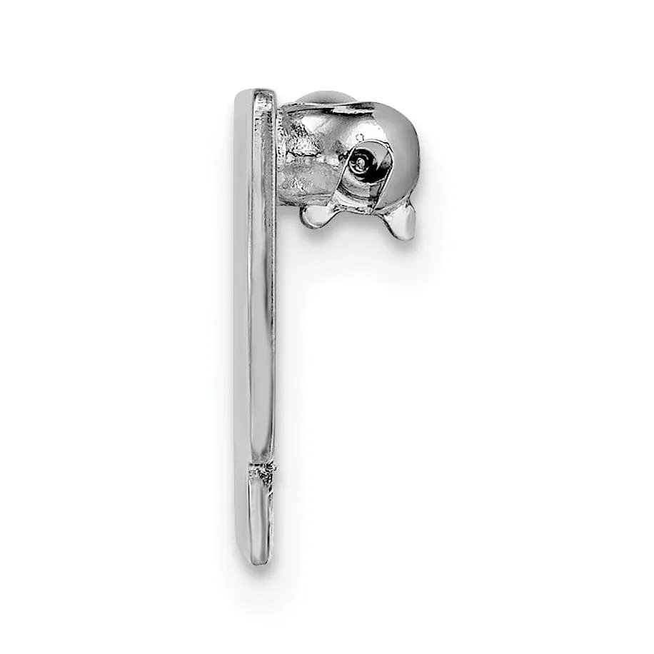 14k White Gold Polished Mom Pin