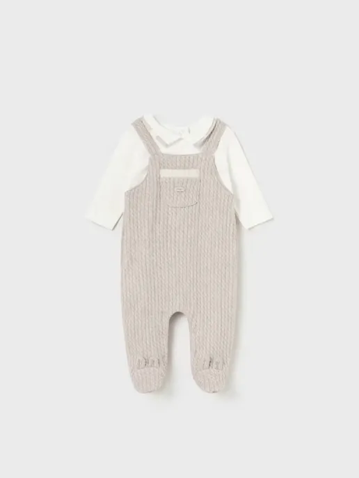 2615 Infant Structured Neck Onesie with Jacket - Walnut
