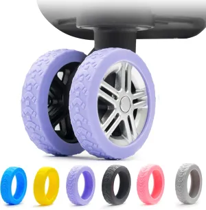 8 Pack Luggage Wheel Covers luggage wheel suitcase wheel covers protector covers Cover for Carry-on Luggage Spinner luggage compartment wheel cover (Purple)
