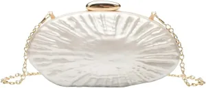 Acrylic Evening Bags for Women Formal Shell Acrylic Purse Marble Evening Clutch Handbags with Chain for Wedding Prom Party