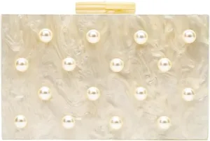 Acrylic Pearl Clutch Purses for Women Elegant Pearl Evening Bag Marble Acrylic Purse Eveing Clutch Handbags for Party Wedding