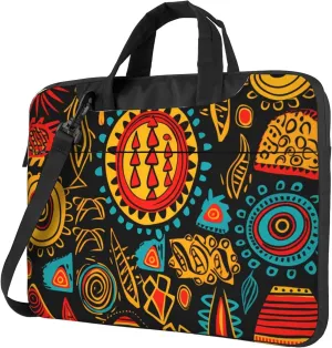 African Ethnic Laptop Bag, Indian Laptop Case Sleeve Women Men Messenger Shoulder Bag Briefcases 15.6 Inch