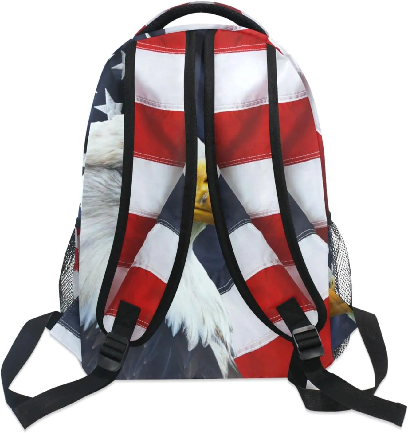 ALAZA Custom American Bald Eagle Backpack for Boys Girls Personalized Your Name Text Bookbag School Backpack USA Flag Kids Bookbag 3rd 4th 5th Grade Students Daypacks