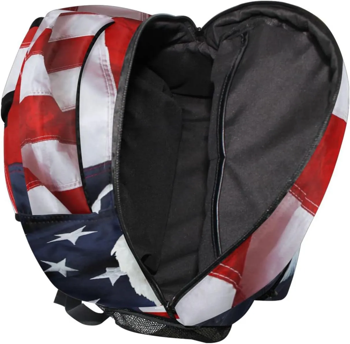 ALAZA Custom American Bald Eagle Backpack for Boys Girls Personalized Your Name Text Bookbag School Backpack USA Flag Kids Bookbag 3rd 4th 5th Grade Students Daypacks