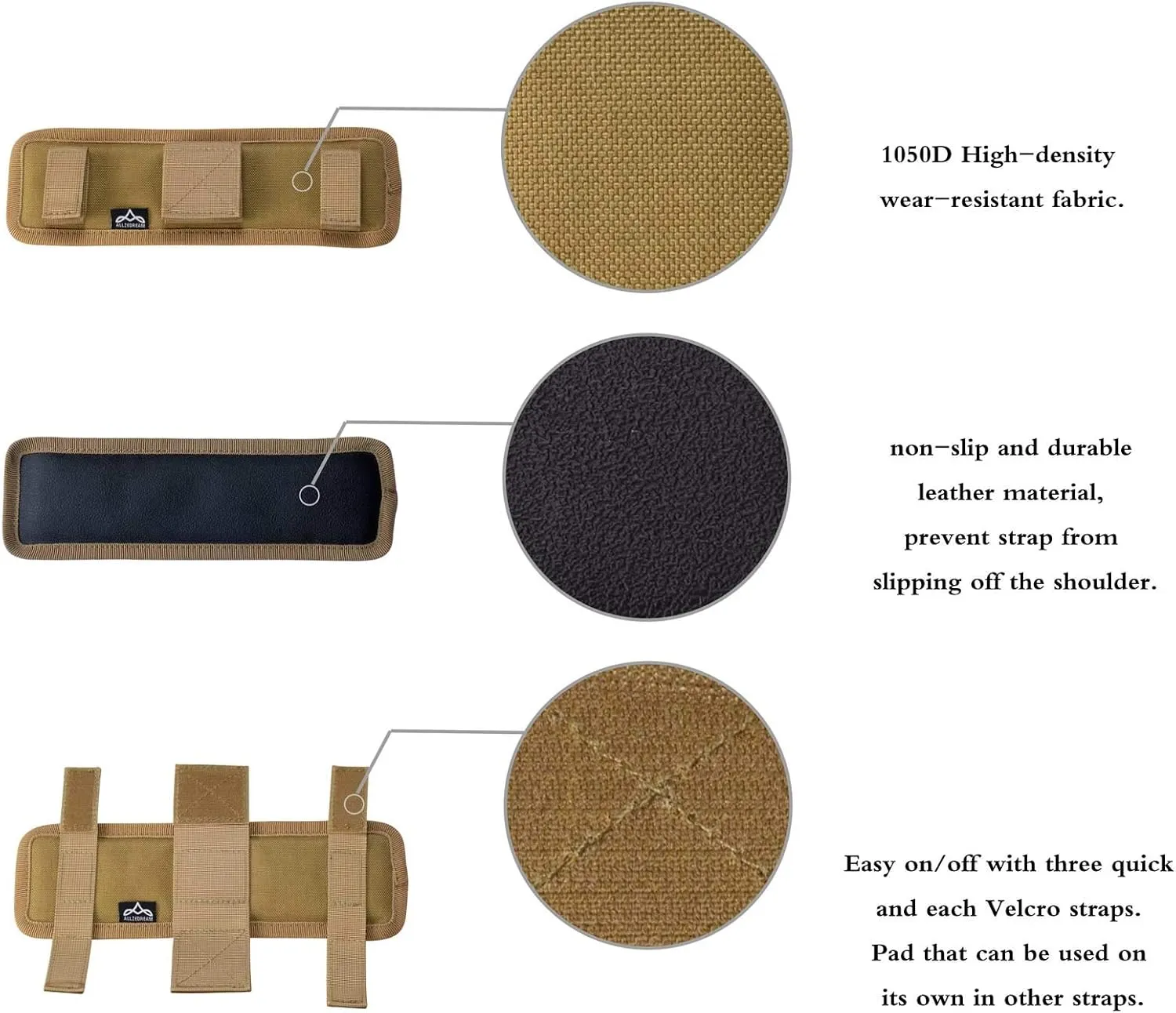 Allzedream Shoulder Strap Pad for Duffel Bag Laptop Guitar Camera