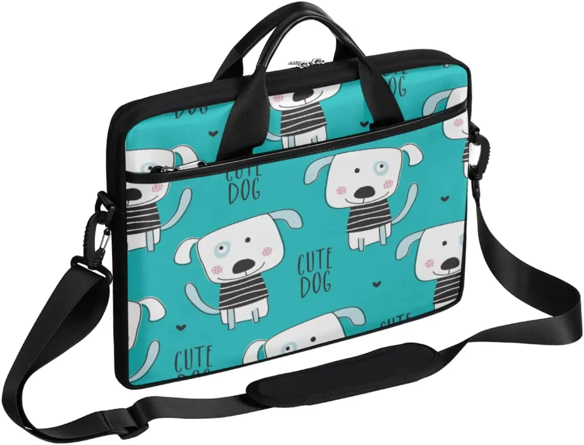 Animal Cat Face Laptop Shoulder Messenger Bag Waterproof Laptop Briefcase Handle Padded Strap