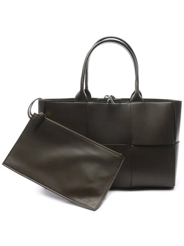 Arco Intrecciato Small Tote Bag Brown