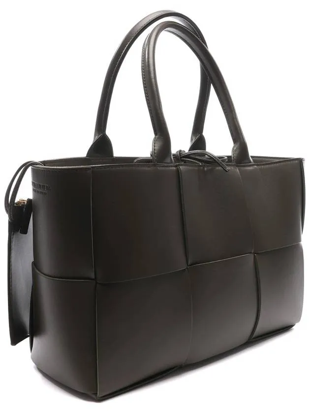 Arco Intrecciato Small Tote Bag Brown
