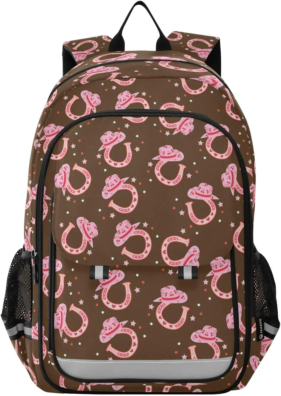 Aslsiy Kids Backpack Cute Cowgirl Stars School Backpack for Boys Girls Pink Book Bags Daycare 17 Inch Laptop Bag