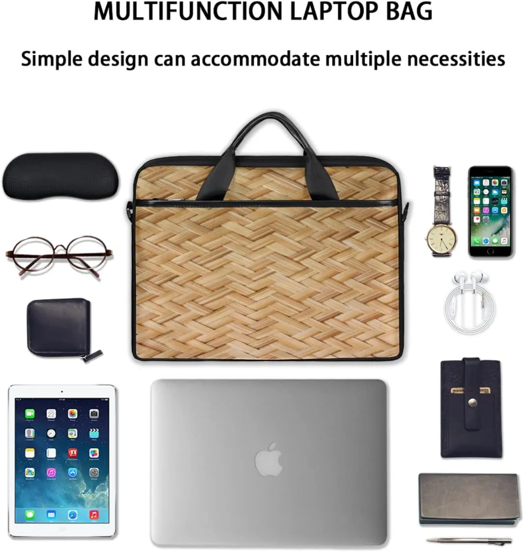 Autumn Fall Leaves Laptop Shoulder Messenger Bag Waterproof Laptop Briefcase Handle Padded Strap