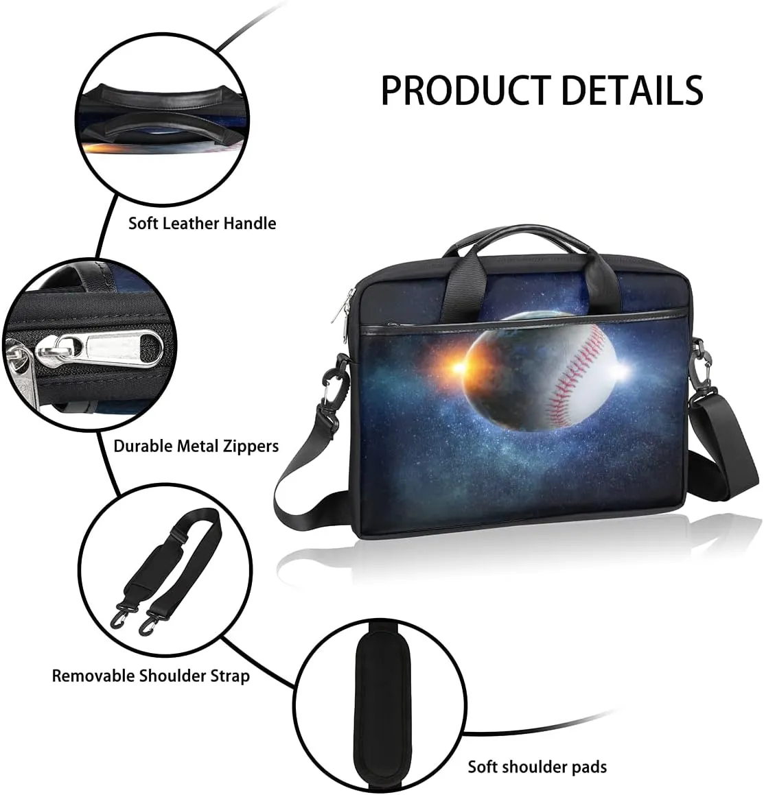 Avocado Pattern Laptop Shoulder Messenger Bag Waterproof Laptop Briefcase Handle Padded Strap