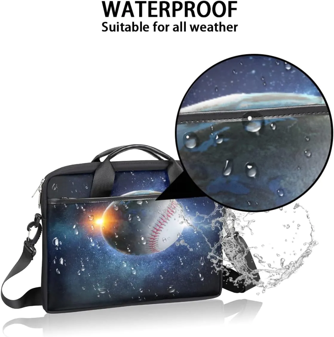 Avocado Pattern Laptop Shoulder Messenger Bag Waterproof Laptop Briefcase Handle Padded Strap