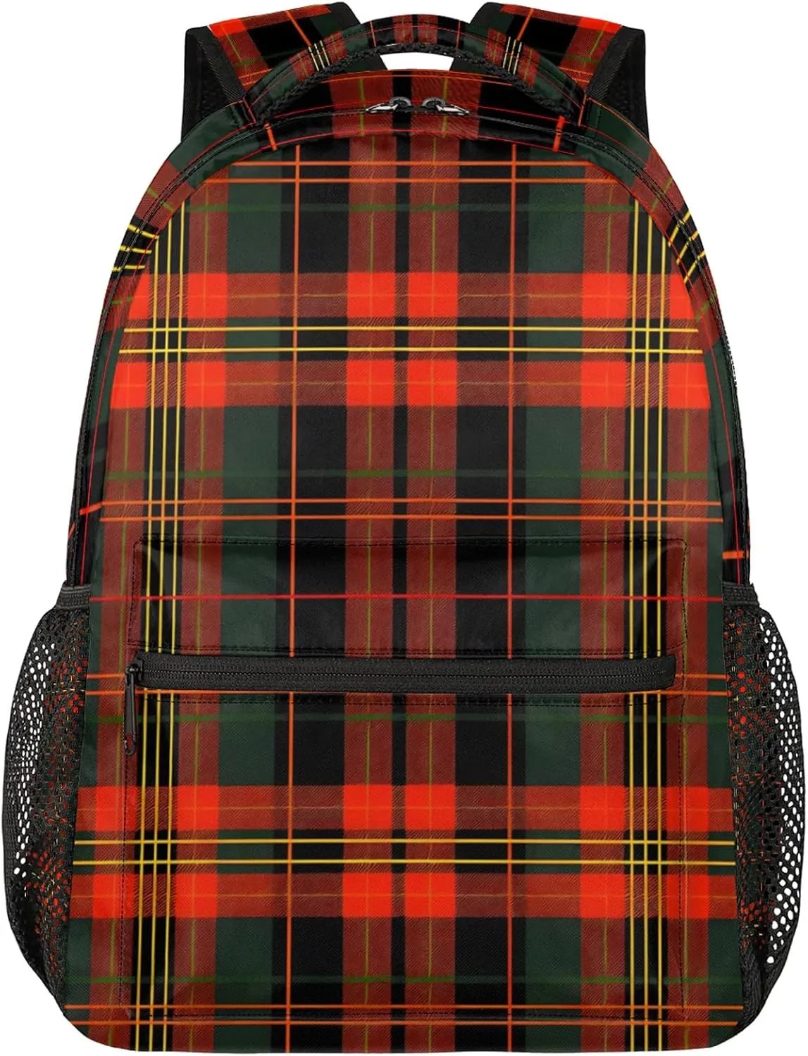 Backpack Black and Red Checkered Book Bags Laptop Backpacks Lightweight Multipurpose Daypack for Men Women Travel Hiking