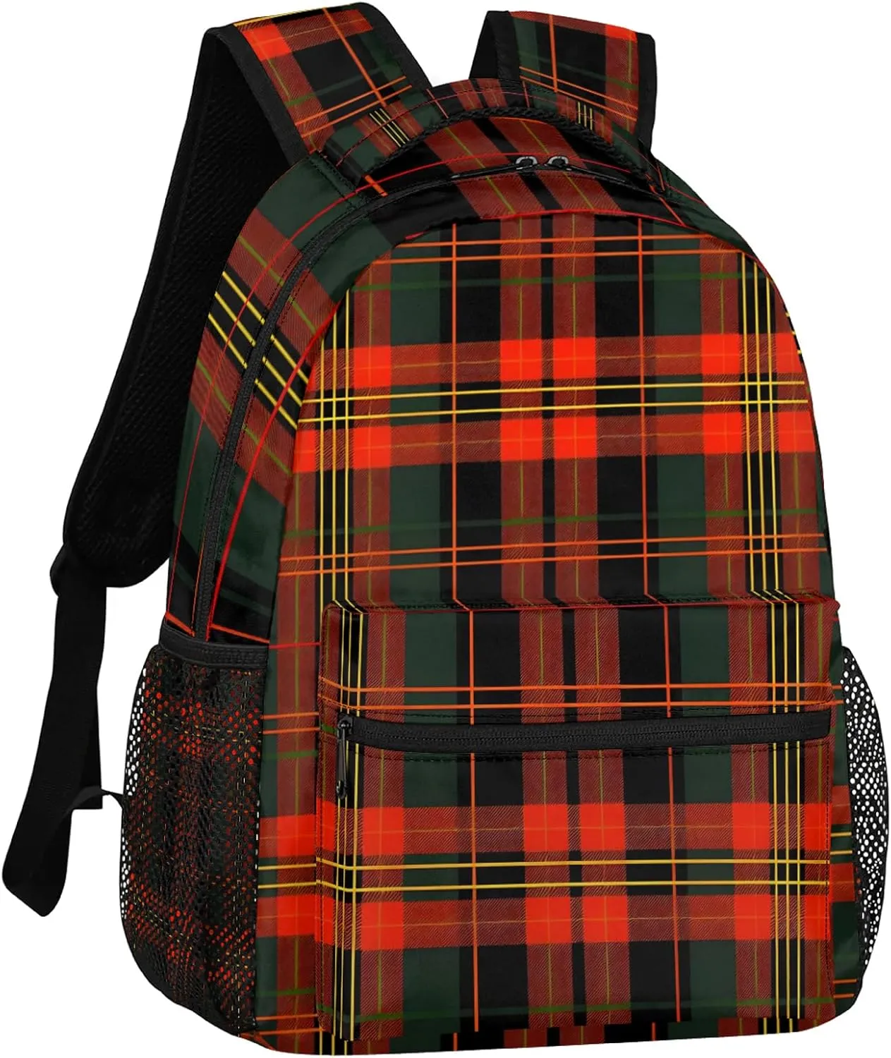 Backpack Black and Red Checkered Book Bags Laptop Backpacks Lightweight Multipurpose Daypack for Men Women Travel Hiking