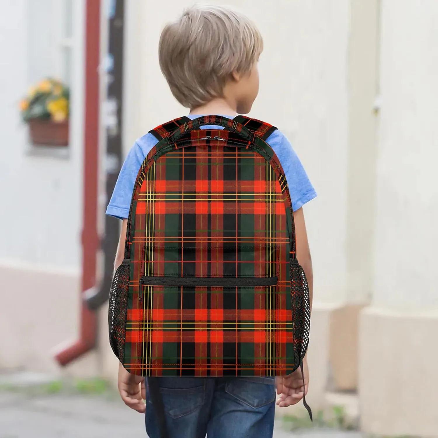 Backpack Black and Red Checkered Book Bags Laptop Backpacks Lightweight Multipurpose Daypack for Men Women Travel Hiking