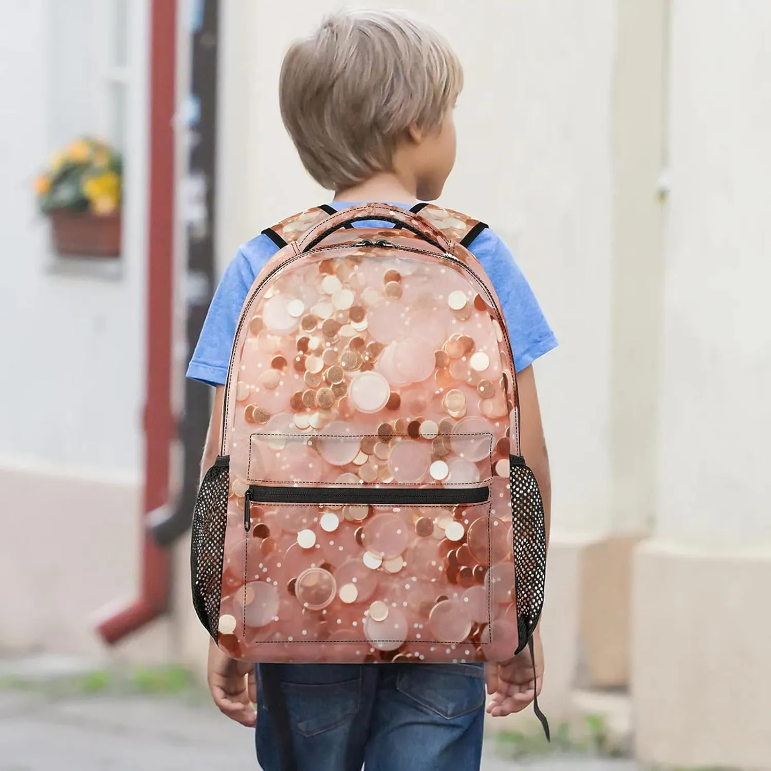 Backpack Colorful Sequin Book Bags Laptop Backpacks Lightweight Multipurpose Daypack for Men Women Travel Hiking