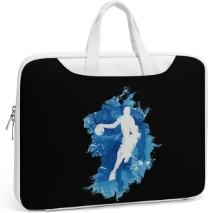 Basketball Player Art Leather Bag Laptop Case Slim Water Resistant Computer Bags with Handle Briefcase for Work