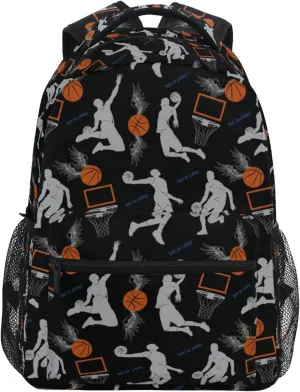 Basketball School Backpack Basketball School Book Bags Bookbags, Travel Laptop Backpack College School Computer Bag Hiking Camping Casual Daypack
