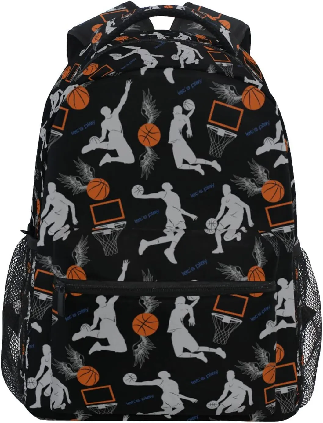 Basketball School Backpack Basketball School Book Bags Bookbags, Travel Laptop Backpack College School Computer Bag Hiking Camping Casual Daypack