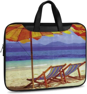 Beach Sun Umbrella Chair Leather Bag Laptop Case Slim Water Resistant Computer Bags with Handle Briefcase for Work