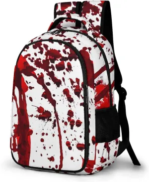 Bloody Red Halloween Laptop Backpack Scary Horror Season Travel Bags Daypack Durable Work Camping Hiking Back Packs for Women Men