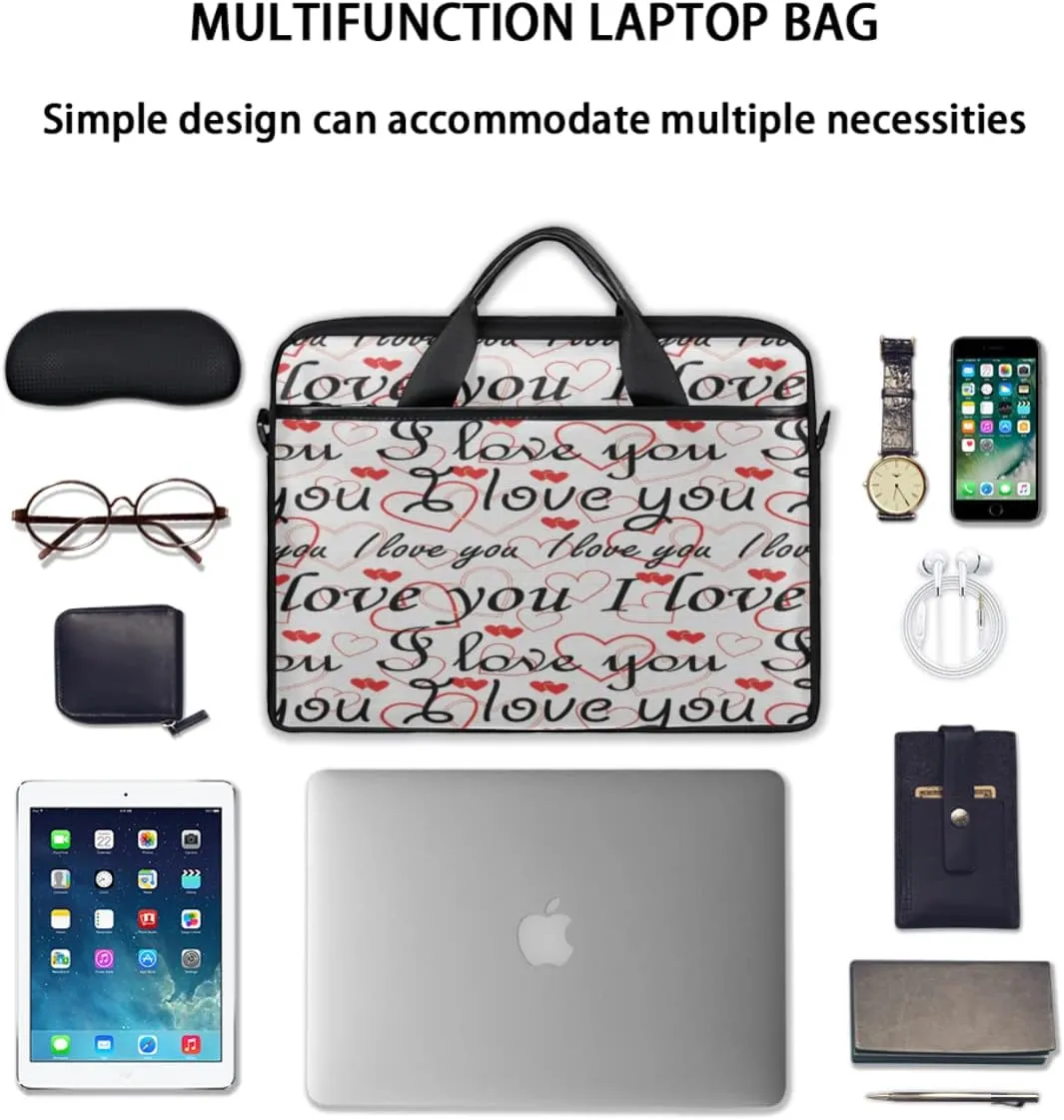 Blue Pattern Laptop Shoulder Messenger Bag Waterproof Laptop Briefcase with Handle and Padded Strap Case Sleeve