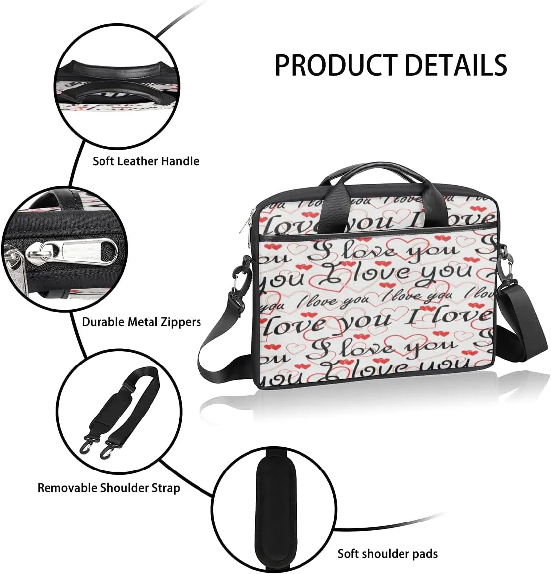 Blue Pattern Laptop Shoulder Messenger Bag Waterproof Laptop Briefcase with Handle and Padded Strap Case Sleeve