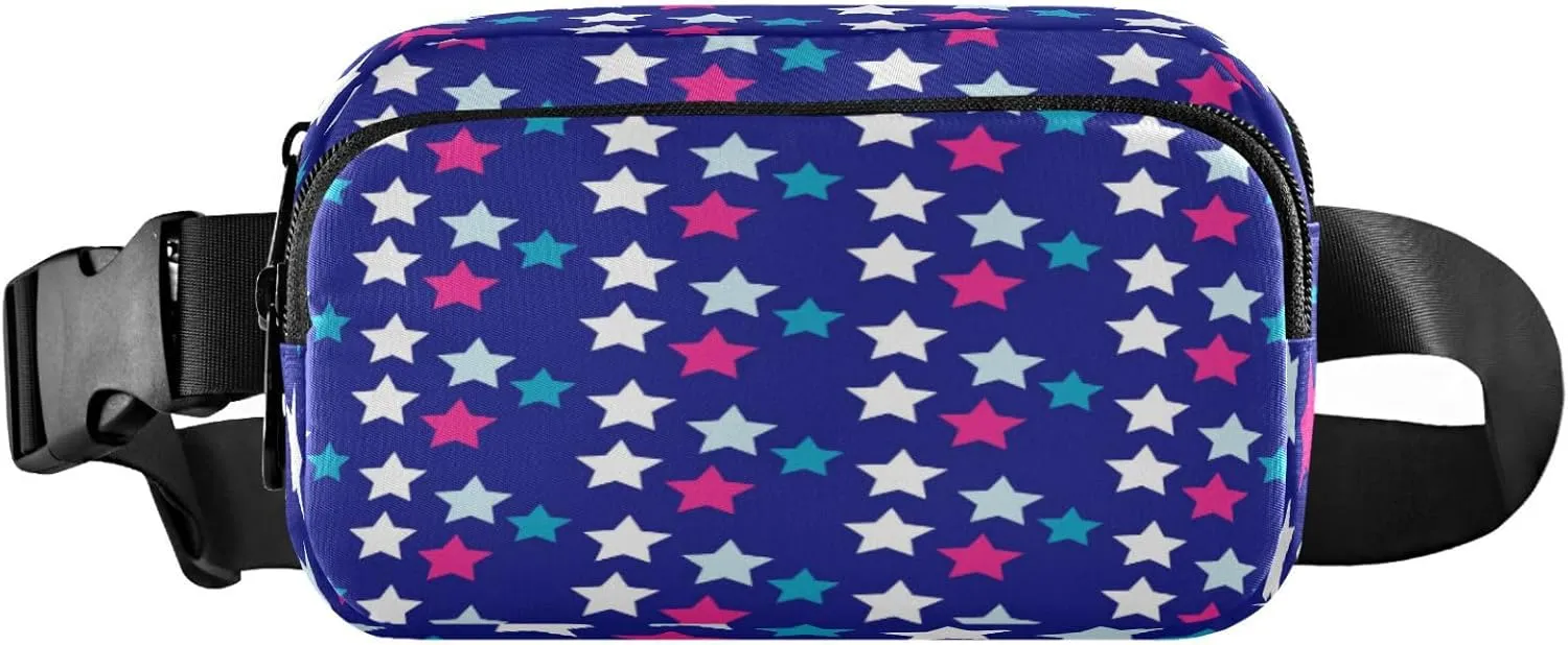 Blue Stars Pattern Belt Bag for Women Men Fanny Pack Small Waist Pouch Crossbody Bags for Outdoor Hiking Running Travel