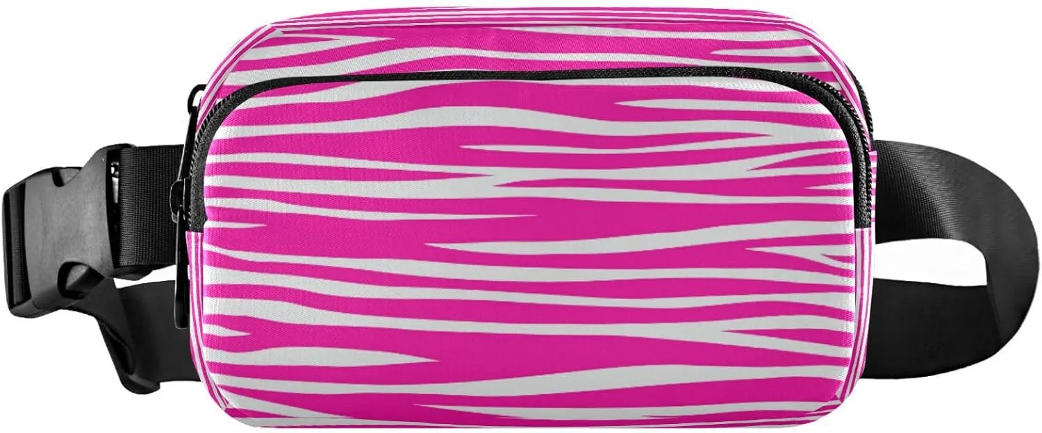 Boccsty Animals Zebra Skin Belt Bag for Women Men Fanny Pack Small Waist Pouch Crossbody Bags for Outdoor Hiking Running Travel