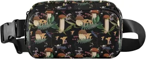 Boccsty Autumn Berries Herbs Belt Bag for Women Men Mushroom Fanny Pack Small Waist Pouch Crossbody Bags for Outdoor Hiking Running Travel
