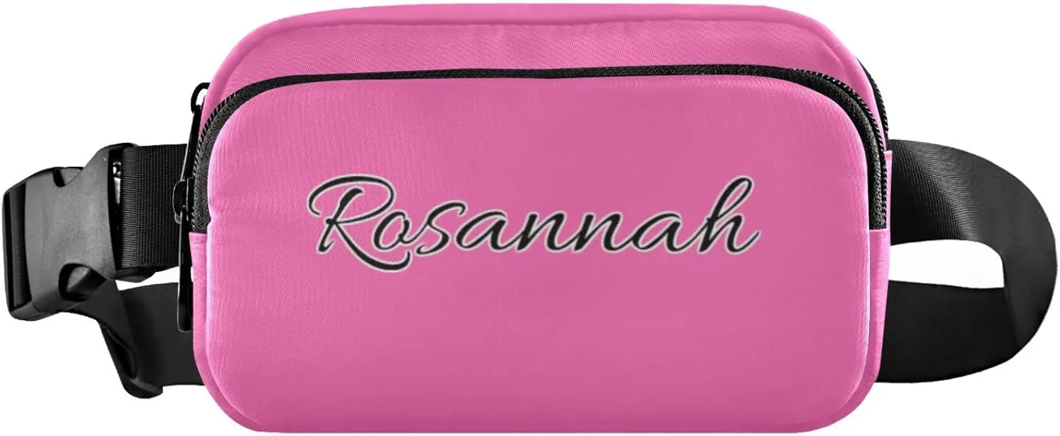 Boccsty Custom Hot Pink Belt Bag for Women Men Fanny Pack Small Waist Pouch Crossbody Bags for Outdoor Hiking Running Travel