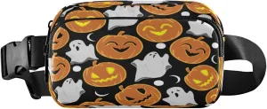 Boccsty Halloween Belt Bag for Women Men Ghost Pumpkin Fanny Pack Small Waist Pouch Crossbody Bags for Outdoor Hiking Running Travel