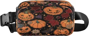 Boccsty Halloween Belt Bag for Women Men Maple Leaves Fanny Pack Small Waist Pouch Crossbody Bags for Outdoor Hiking Running Travel