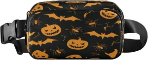 Boccsty Halloween Pumpkin Bat Spider Belt Bag for Women Men Fanny Pack Small Waist Pouch Crossbody Bags for Outdoor Hiking Running Travel