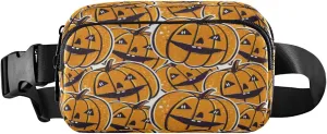 Boccsty Halloween Pumpkin Belt Bag for Women Men Autumn Fanny Pack Small Waist Pouch Crossbody Bags for Outdoor Hiking Running Travel