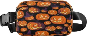 Boccsty Halloween Pumpkins Belt Bag for Women Men Orange Fanny Pack Small Waist Pouch Crossbody Bags for Outdoor Hiking Running Travel