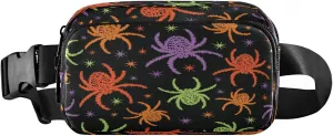 Boccsty Halloween Spooky Spiders Belt Bag for Women Men Fanny Pack Small Waist Pouch Crossbody Bags for Outdoor Hiking Running Travel