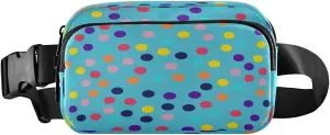 Boccsty Polka Dots Blue Belt Bag for Women Men Fanny Pack Small Waist Pouch Crossbody Bags for Outdoor Hiking Running Travel