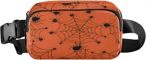 Boccsty Spider Halloween Funny Belt Bag for Women Men Fanny Pack Small Waist Pouch Crossbody Bags for Outdoor Hiking Running Travel