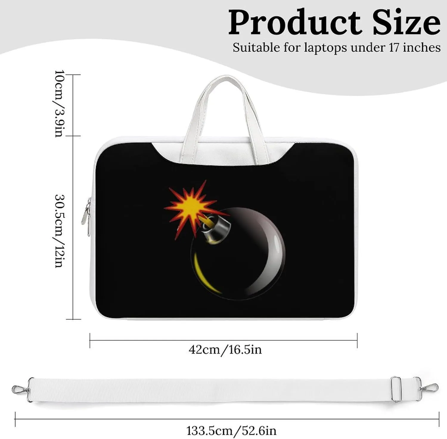 Bomb Exploded Leather Bag Laptop Case Slim Water Resistant Computer Bags with Handle Briefcase for Work