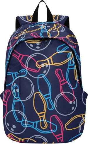 Bowling Ball Laptop Backpack Travel Hiking Camping Work Computer Back Packs Book Bags for Women Men