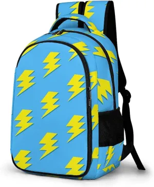 Bright Lightning Bolt Blue Laptop Backpack Travel Bags Daypack Durable Work Camping Hiking Back Packs for Women Men