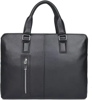 Business Travel Messenger Bags, Briefcases for Men, Shoulder Bags, Genuine Leather Briefcase, Computer Bags (Color : Black)