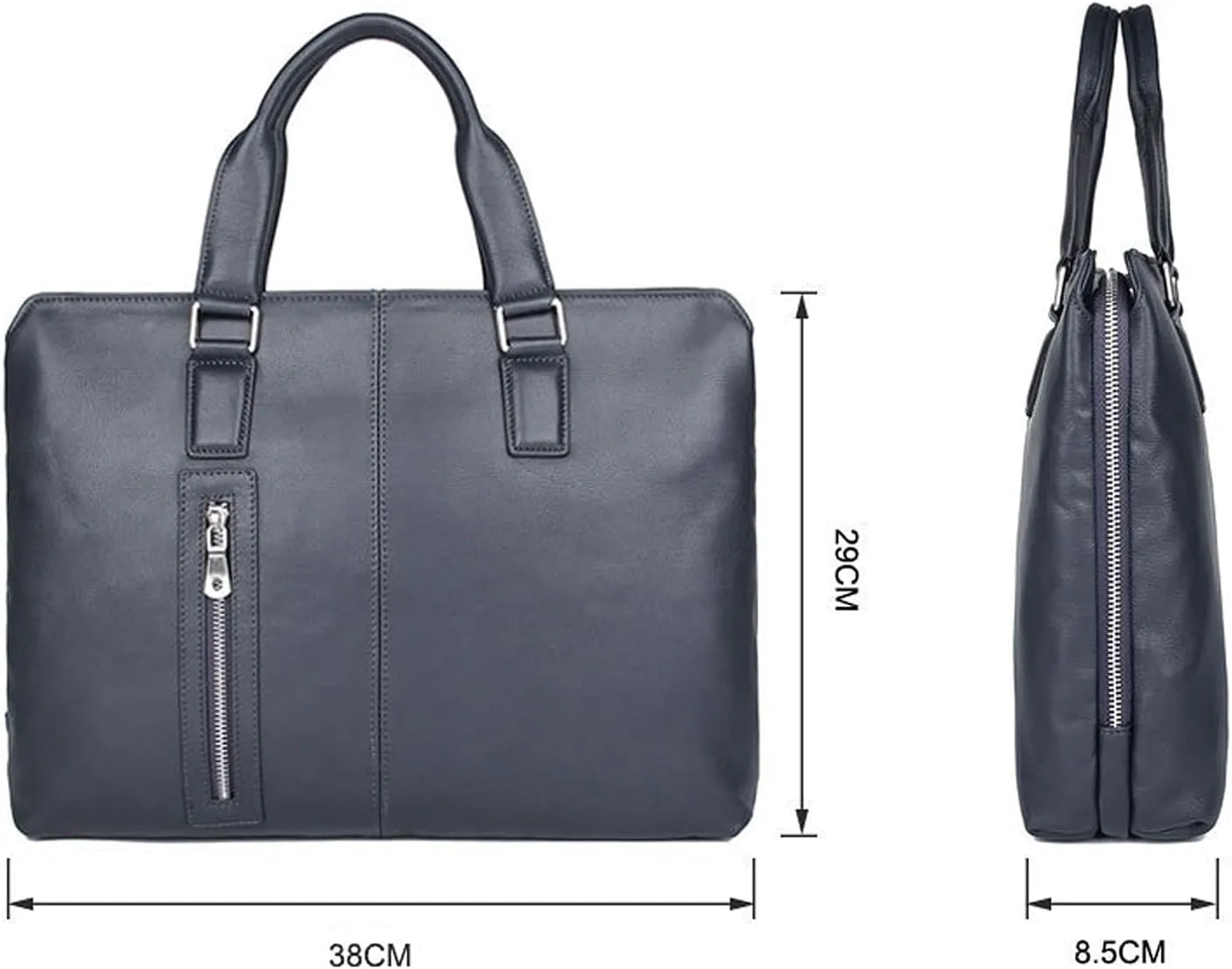 Business Travel Messenger Bags, Briefcases for Men, Shoulder Bags, Genuine Leather Briefcase, Computer Bags (Color : Black)
