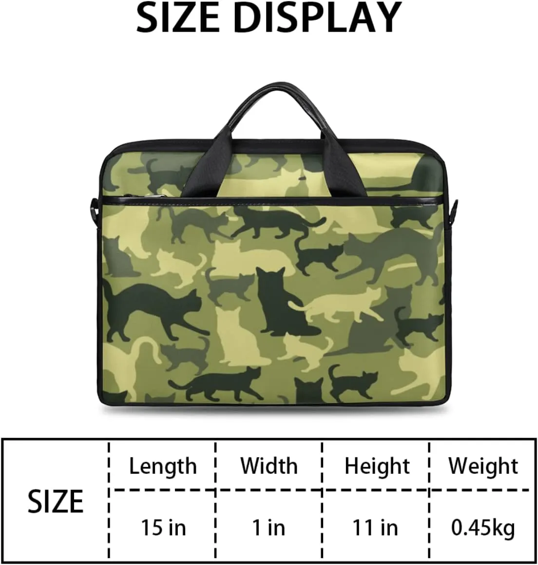 Cartoon Cats Laptop Shoulder Messenger Bag Waterproof Laptop Briefcase Handle Padded Strap